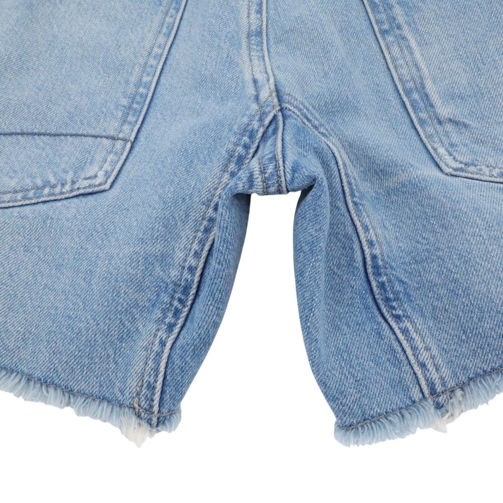 Free People Moxie Denim Shorts 27 Light Wash High Rise Rope Belt Button Fly - Picture 5 of 8